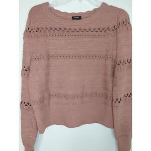 New Women's L Sweater EXPRESS  oversized Mauve Slouchy‎ Crop Campcore Y2K